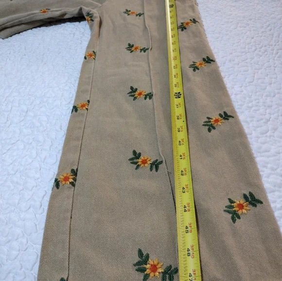 Cider Beige Floral Embroidered Wide-Leg Jumpsuit - Picture 6 of 13